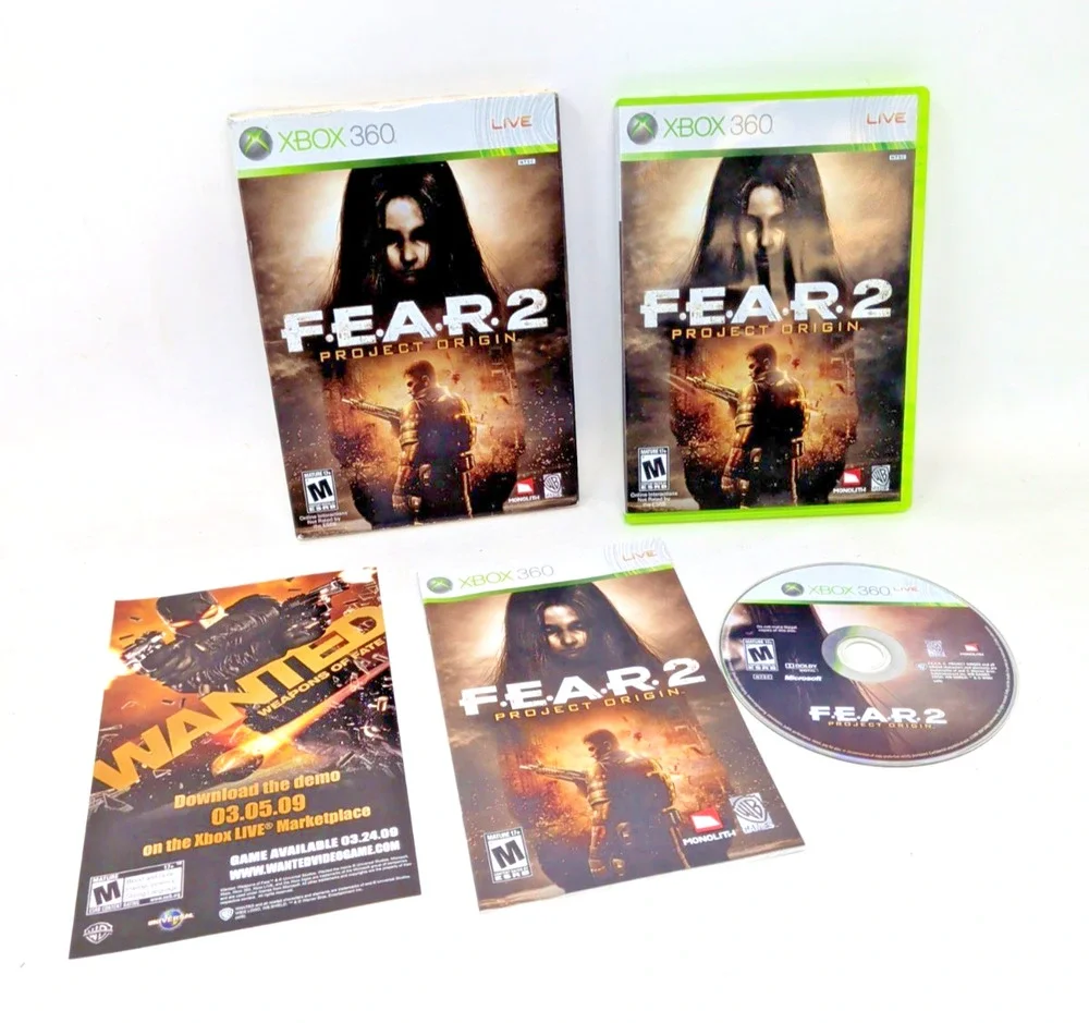 F.E.A.R. 2: Project Origin (Microsoft Xbox 360) Complete CIB Tested w Slip Cover